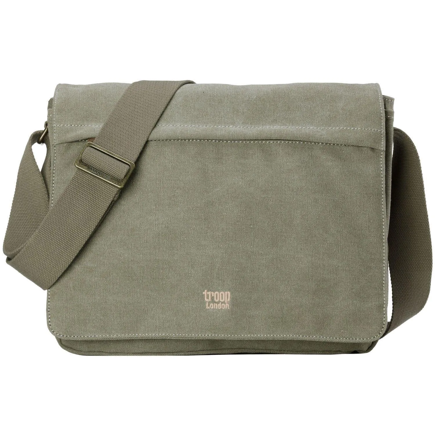 TRP0240 Troop London Classic Canvas Laptop Messenger Bag - 16.5 Diagonally