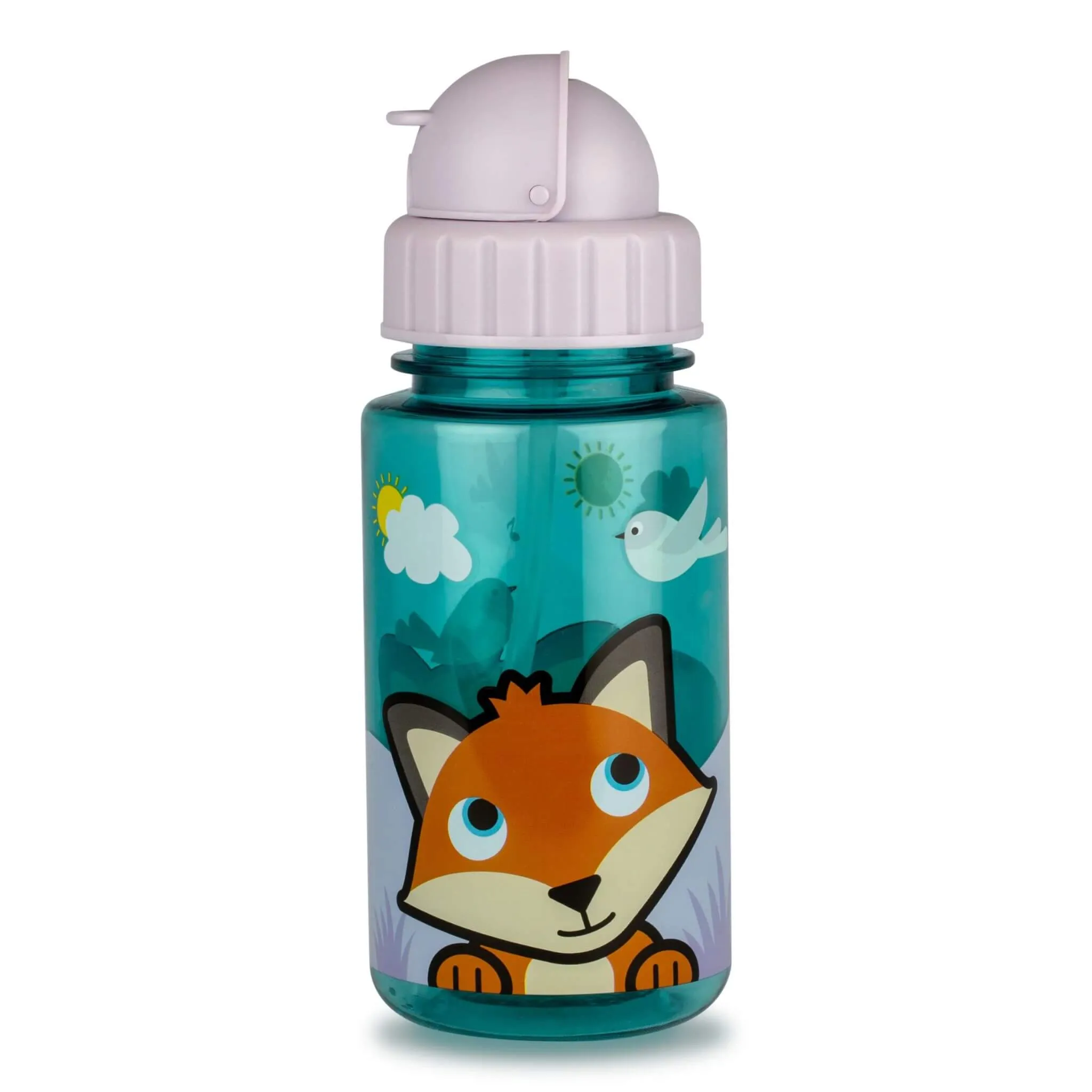 TUM TUM Flip Top Water Bottle with Straw (Felicity Fox)