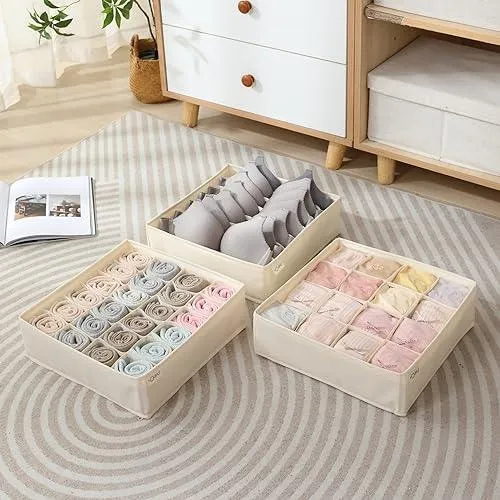 Undergarment Organizer for Wardrobe and Drawers, Beige