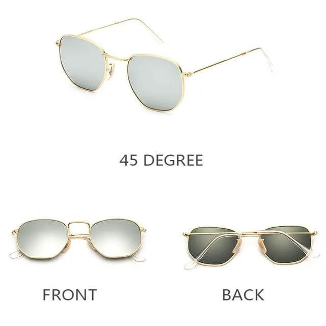 Vintage Glass Lens Reflective Sunglasses