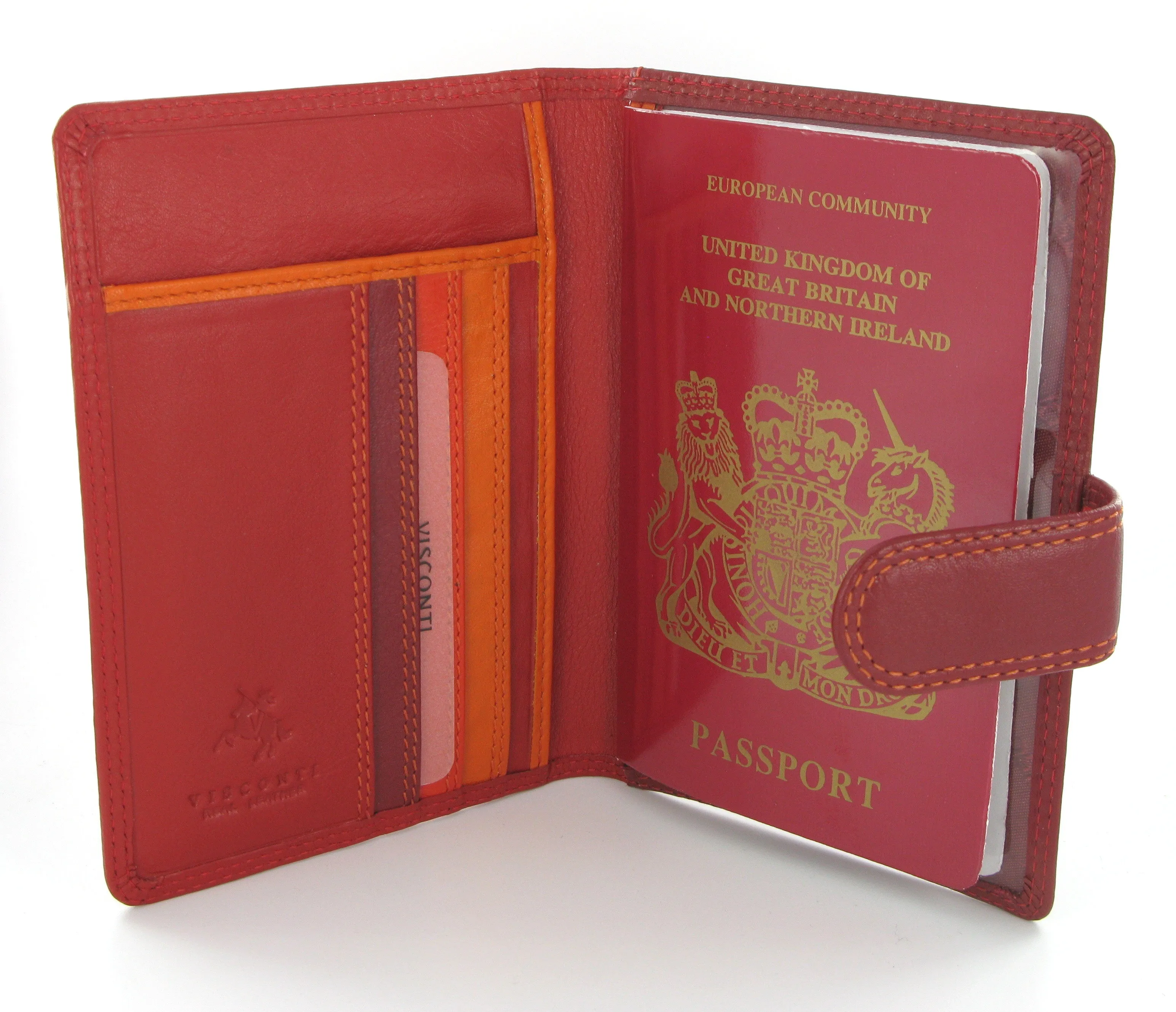 Visconti Rainbow Passport Holder RB75 Red Multi