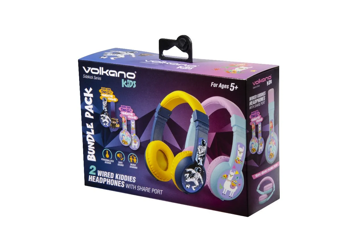 Volkano Sidekick Series Wired Kiddies Headphones with Share Port