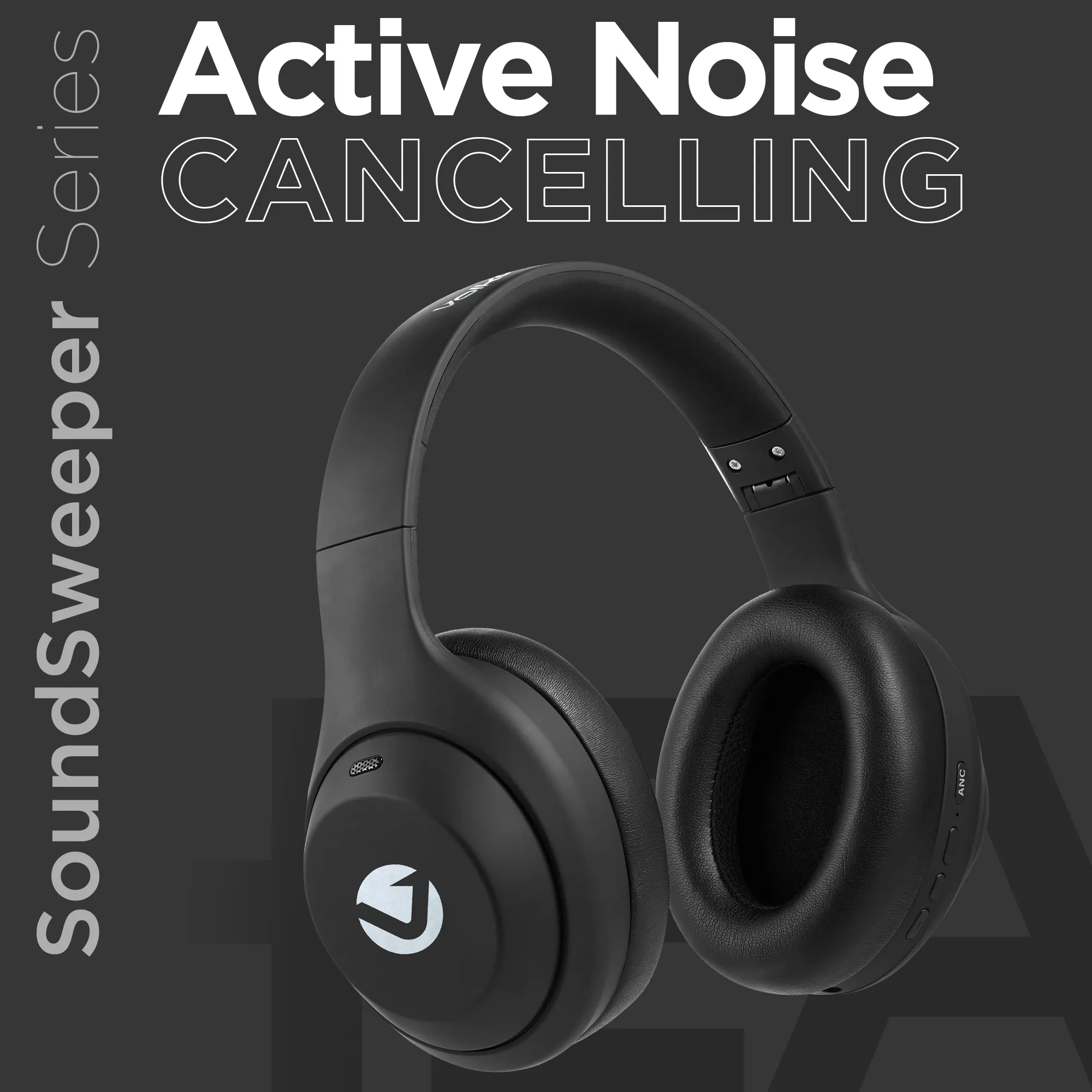 Volkano SoundSweeper Series Active Noise Cancelling Headphones - Black