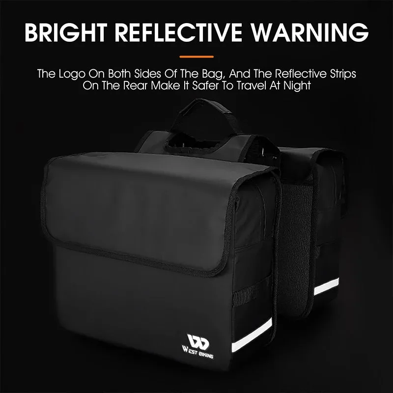 Waterproof Bike Panniers Bag 36L Large Capacity Bicycle Trunk Bag Luggage Carrier MTB Rear Rack Bags For Travel