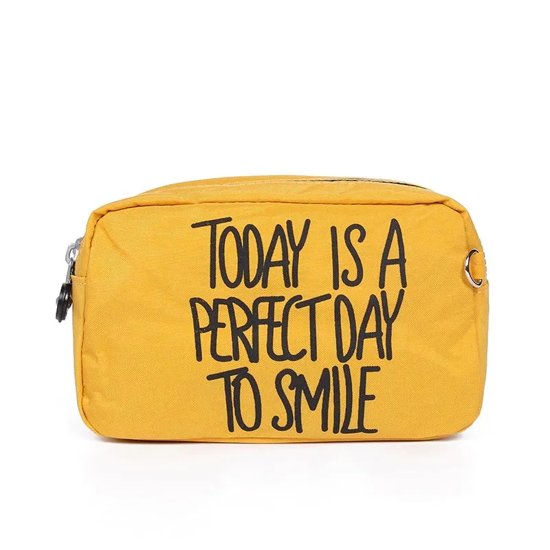 Waterproof Cosmetic Pouch Bags with Sayings - Travel Makeup Organizer