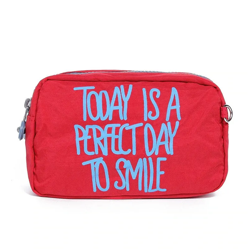 Waterproof Cosmetic Pouch Bags with Sayings - Travel Makeup Organizer