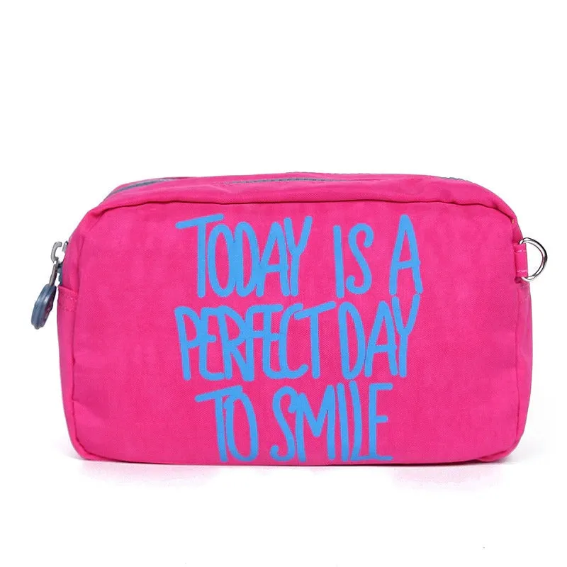 Waterproof Cosmetic Pouch Bags with Sayings - Travel Makeup Organizer