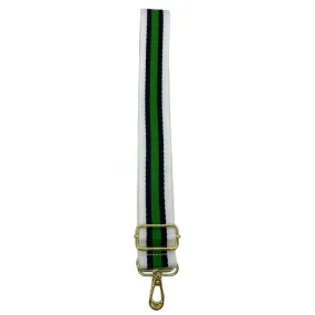 Webbing Bag Strap | White Navy Green