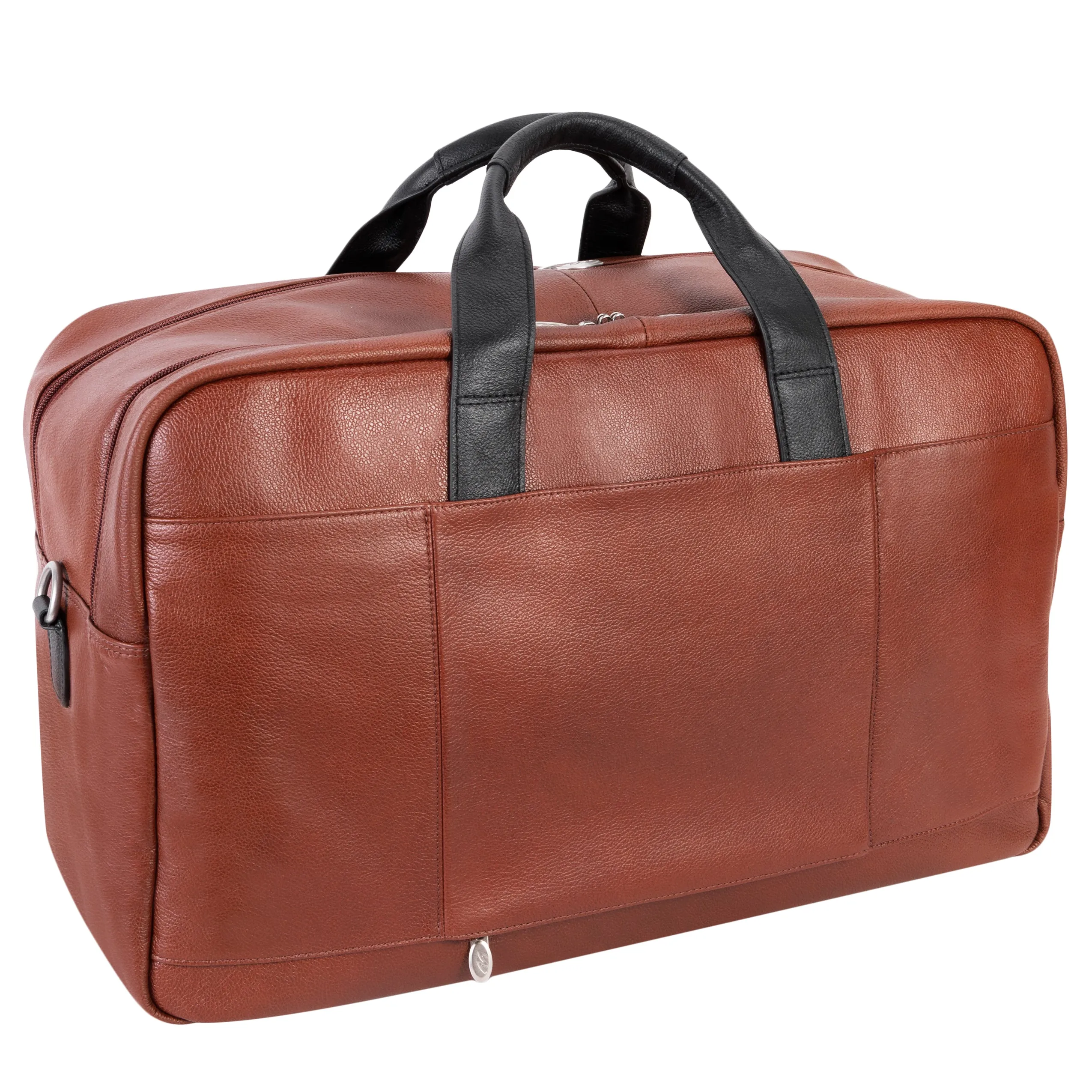 WELLINGTON  | 21” Leather Carry-All Two-Tone Laptop Duffel