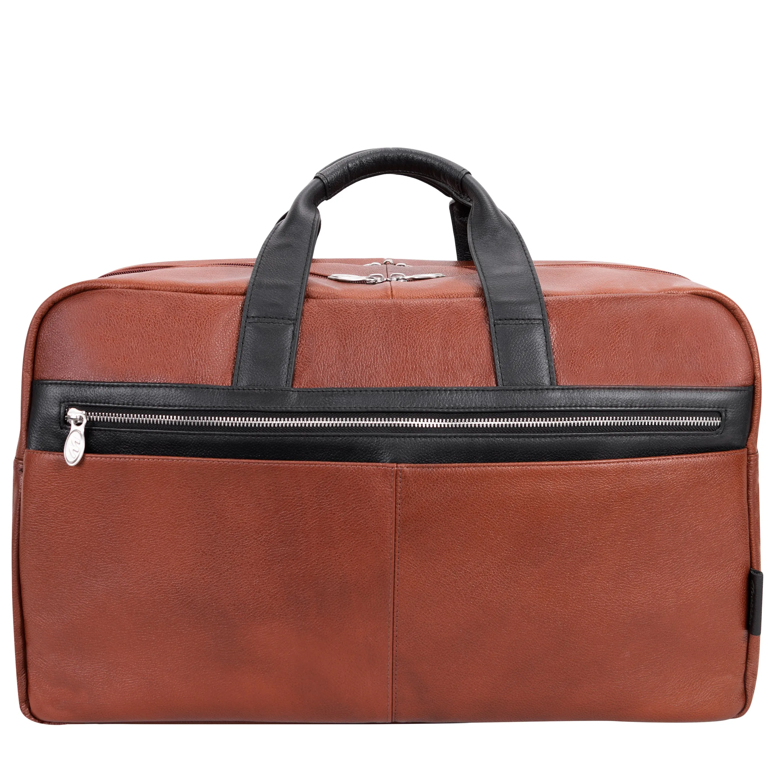 WELLINGTON  | 21” Leather Carry-All Two-Tone Laptop Duffel