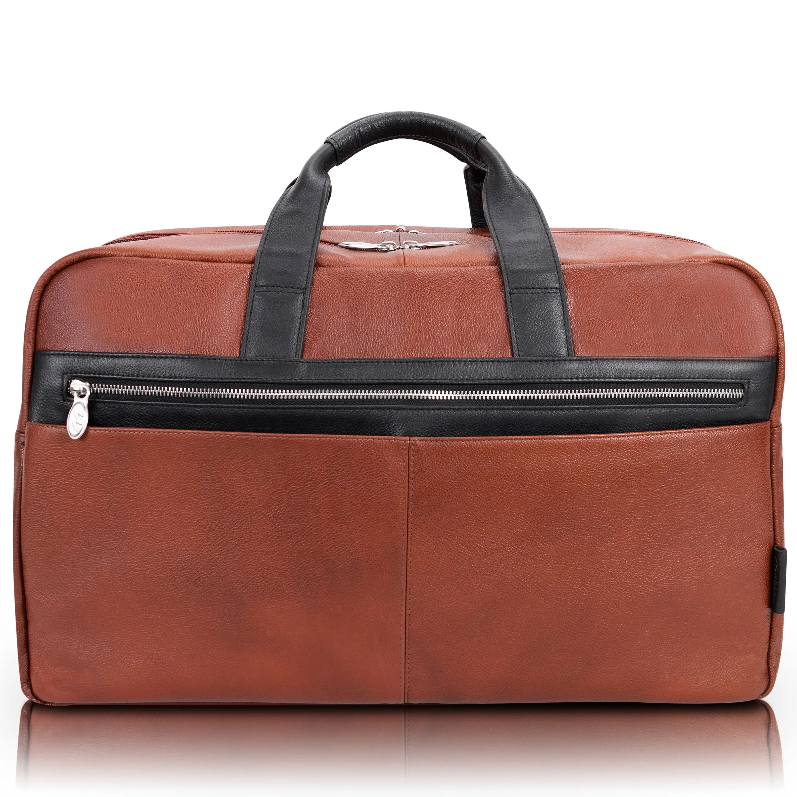 WELLINGTON  | 21” Leather Carry-All Two-Tone Laptop Duffel