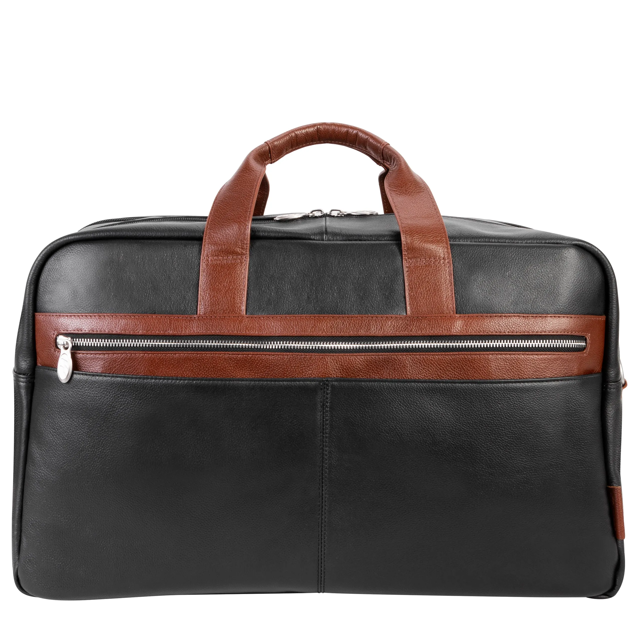 WELLINGTON  | 21” Leather Carry-All Two-Tone Laptop Duffel