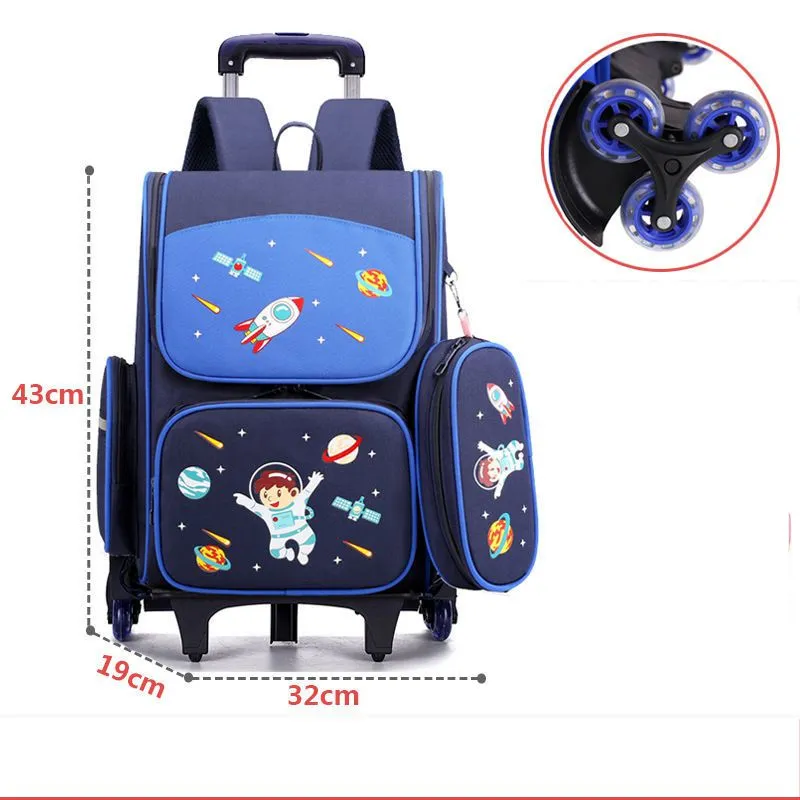 Wenkouban School Wheeled Backpack bag set for girls Trolley Bag with Wheels  school Rolling Backpack Bags Kids Rolling Bacpack Trolley Bag