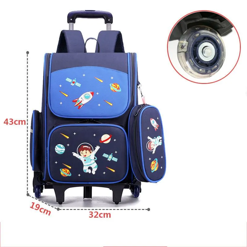 Wenkouban School Wheeled Backpack bag set for girls Trolley Bag with Wheels  school Rolling Backpack Bags Kids Rolling Bacpack Trolley Bag