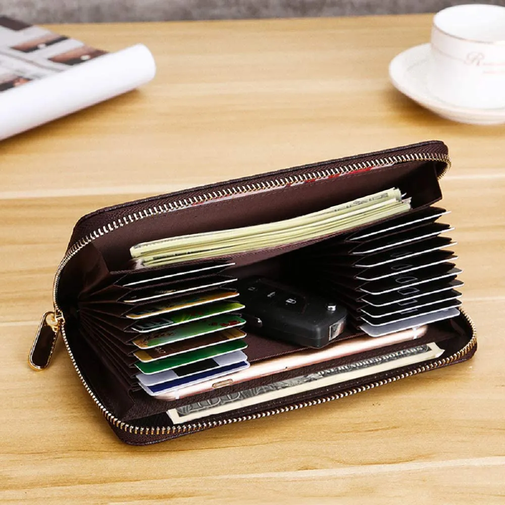 WG Credit Card Holder Wallet for Women RFID Secure 18 Slots Compartments of Travel Passport Cell Phone Car Key