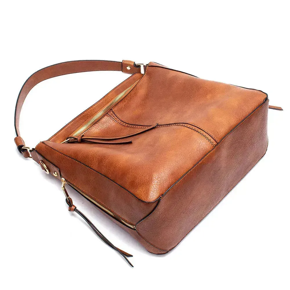 Women High Capacity PU Leather Handbags Fashion Commuting Crossbody Shoulder Hand Bag Shopping Totes