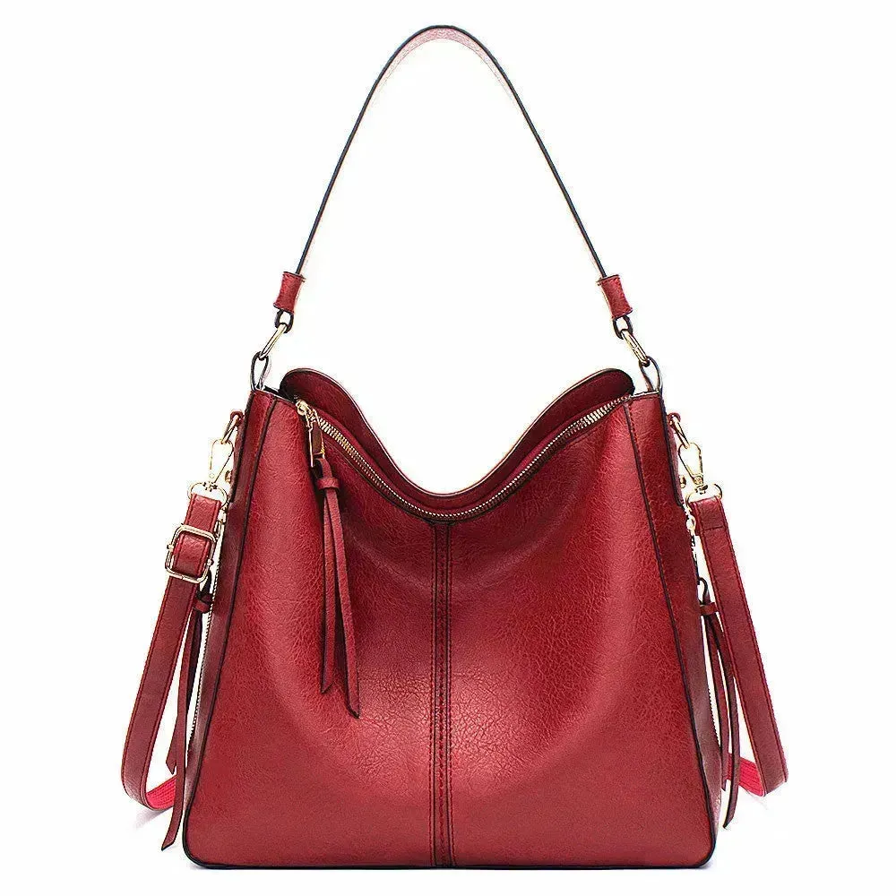 Women High Capacity PU Leather Handbags Fashion Commuting Crossbody Shoulder Hand Bag Shopping Totes