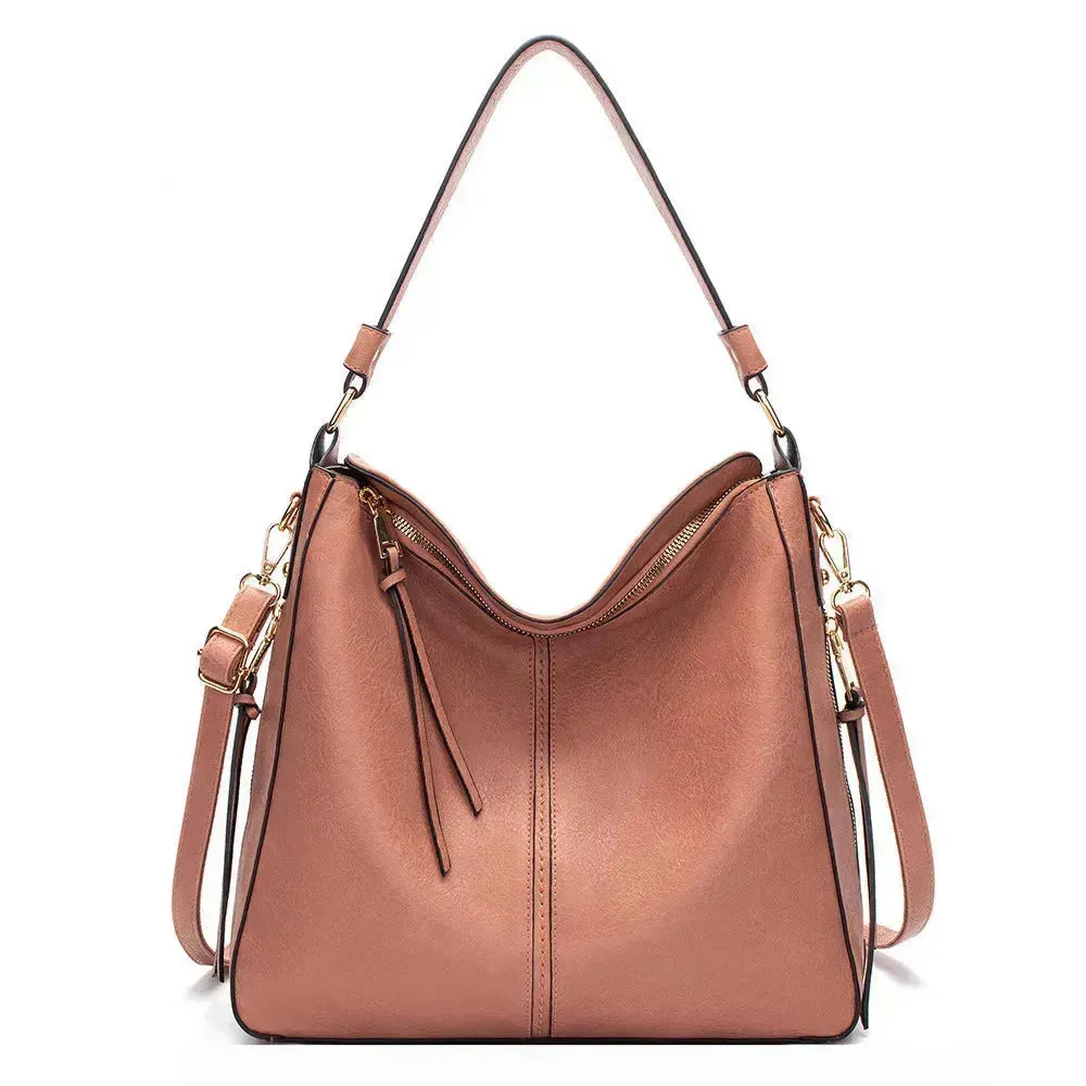 Women High Capacity PU Leather Handbags Fashion Commuting Crossbody Shoulder Hand Bag Shopping Totes