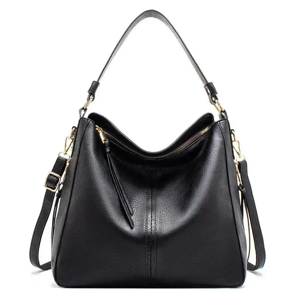 Women High Capacity PU Leather Handbags Fashion Commuting Crossbody Shoulder Hand Bag Shopping Totes