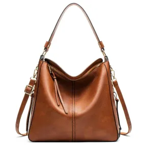 Women High Capacity PU Leather Handbags Fashion Commuting Crossbody Shoulder Hand Bag Shopping Totes