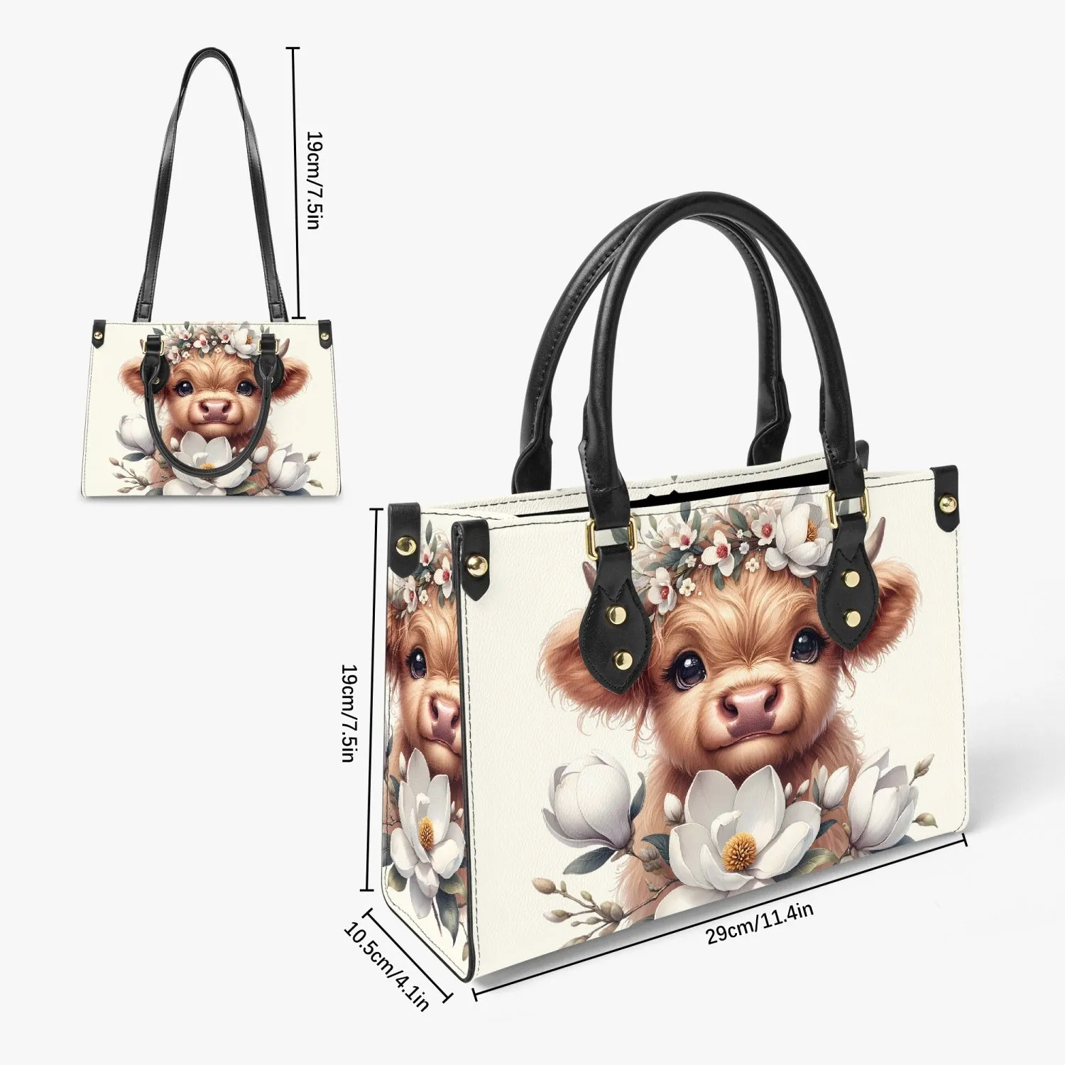 Women's Tote Bag - Long Strap - Highland Cow