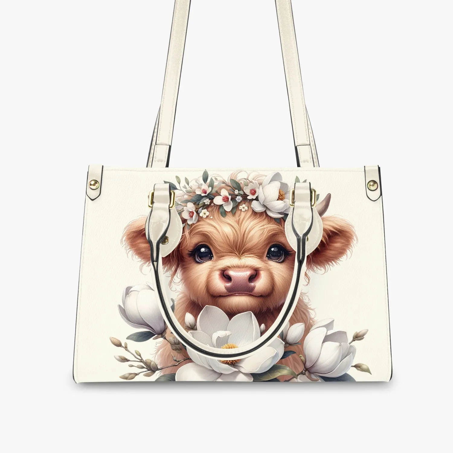 Women's Tote Bag - Long Strap - Highland Cow