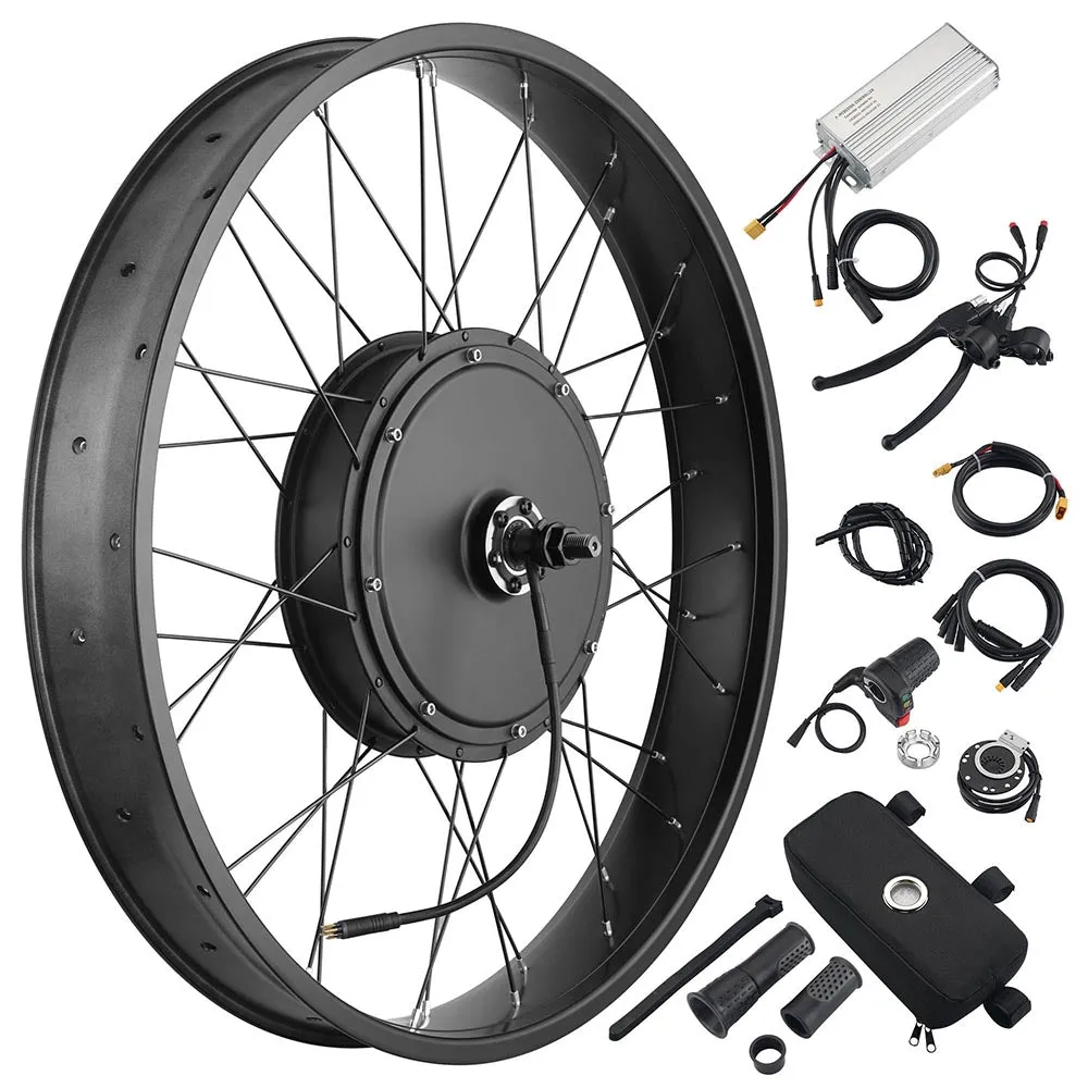 Yescom 26" Electric Bicycle Motor Front Wheel Fat Tire Kit 48v 1000w